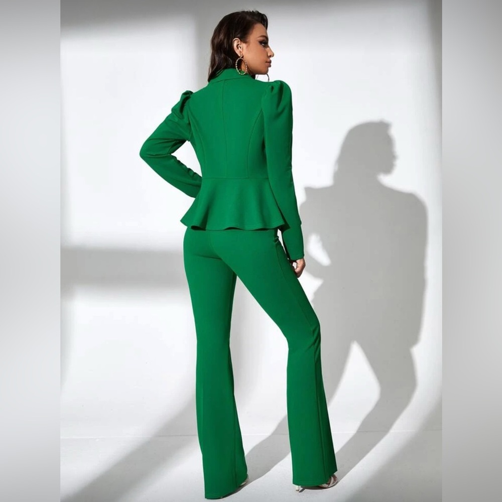 Shein SXY Elegant Green Women's Pantsuit 2pc Set - Picture 2 of 12
